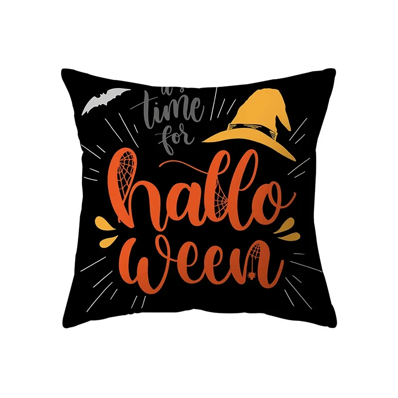 Alphabet Pumpkin Throw Pillow Cover Halloween Theme Sofa Chair Bed Cushion  Home Decor