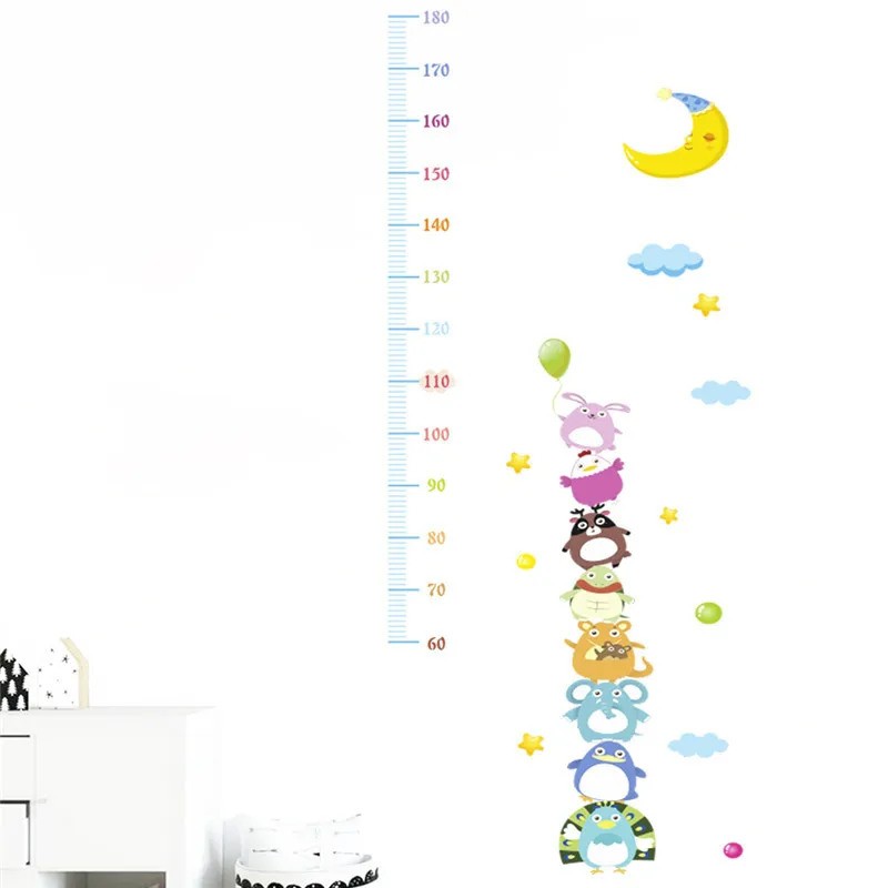 Cute Animal Bird Growth Chart Wall Sticker For Kindergarten Kids Room Home Decoration Diy Height Measure Mural Art Pvc Decals