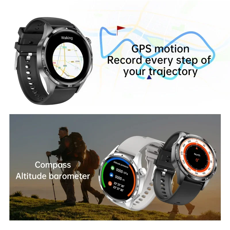 2024 New Men's WATCH5 PRO Smartwatch GT5 Pro Style, AMOLED HD Screen, Bluetooth Call GPS NFC Heart Rate Monitoring, Waterproof.