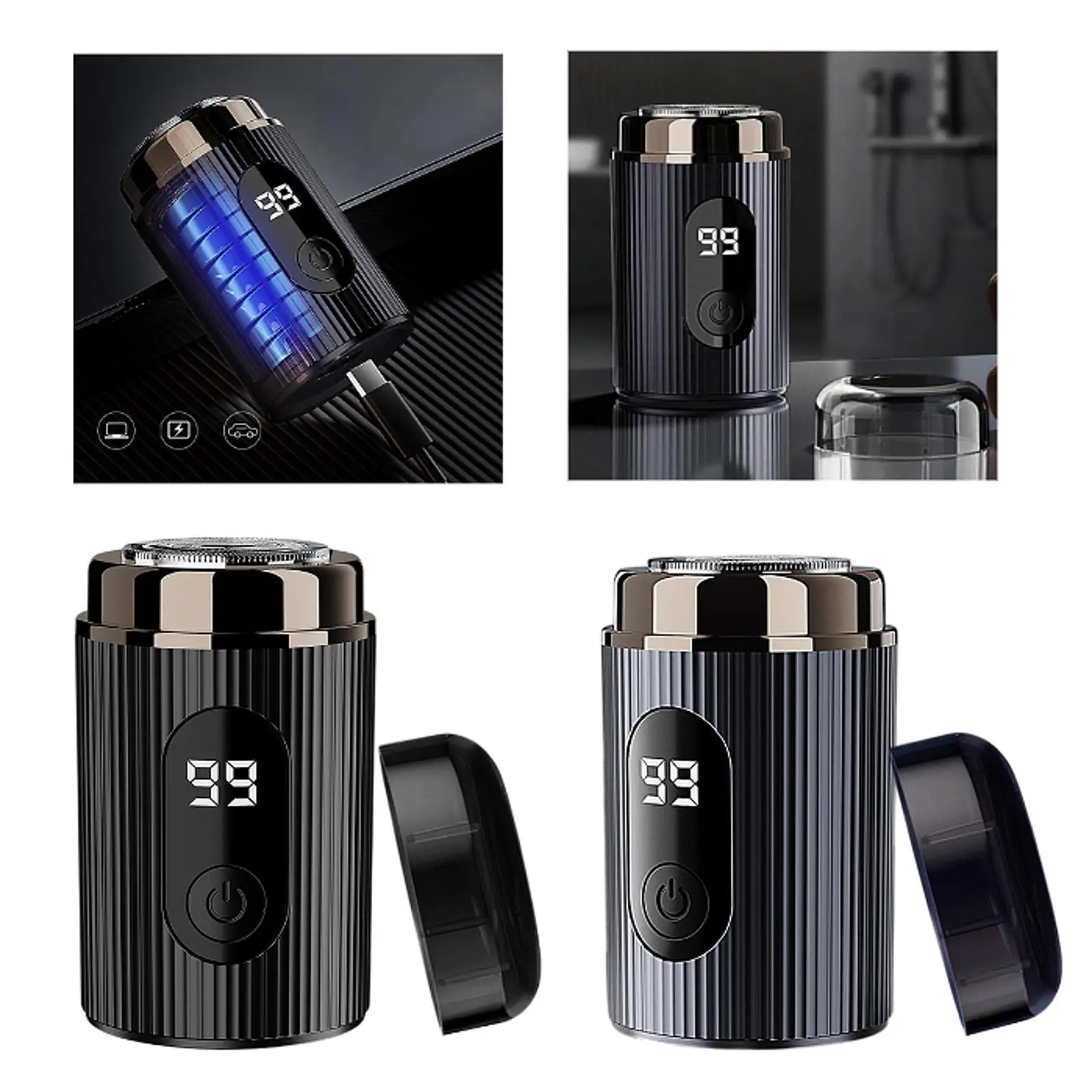 

Electric Shaver Charging Compact Waterproof Gentle Painless Shaving Face Hair Removal for Travel Trimming Business Car Camping