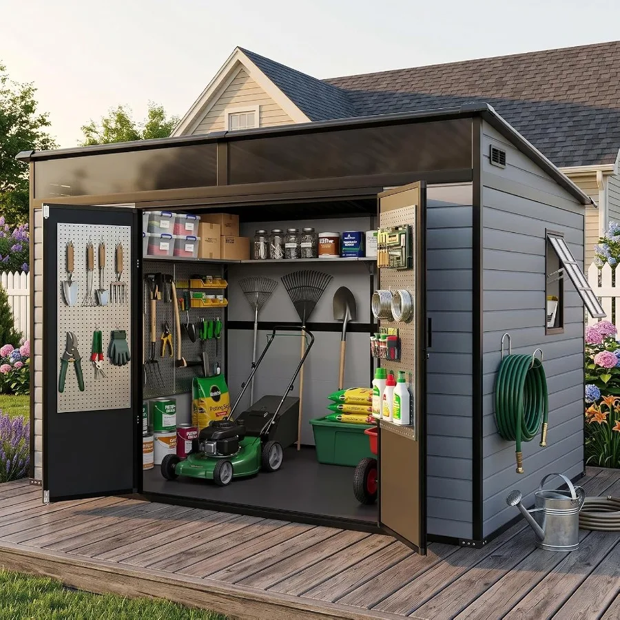 10x7 Feet Lean to shed with Floor and Openable Window