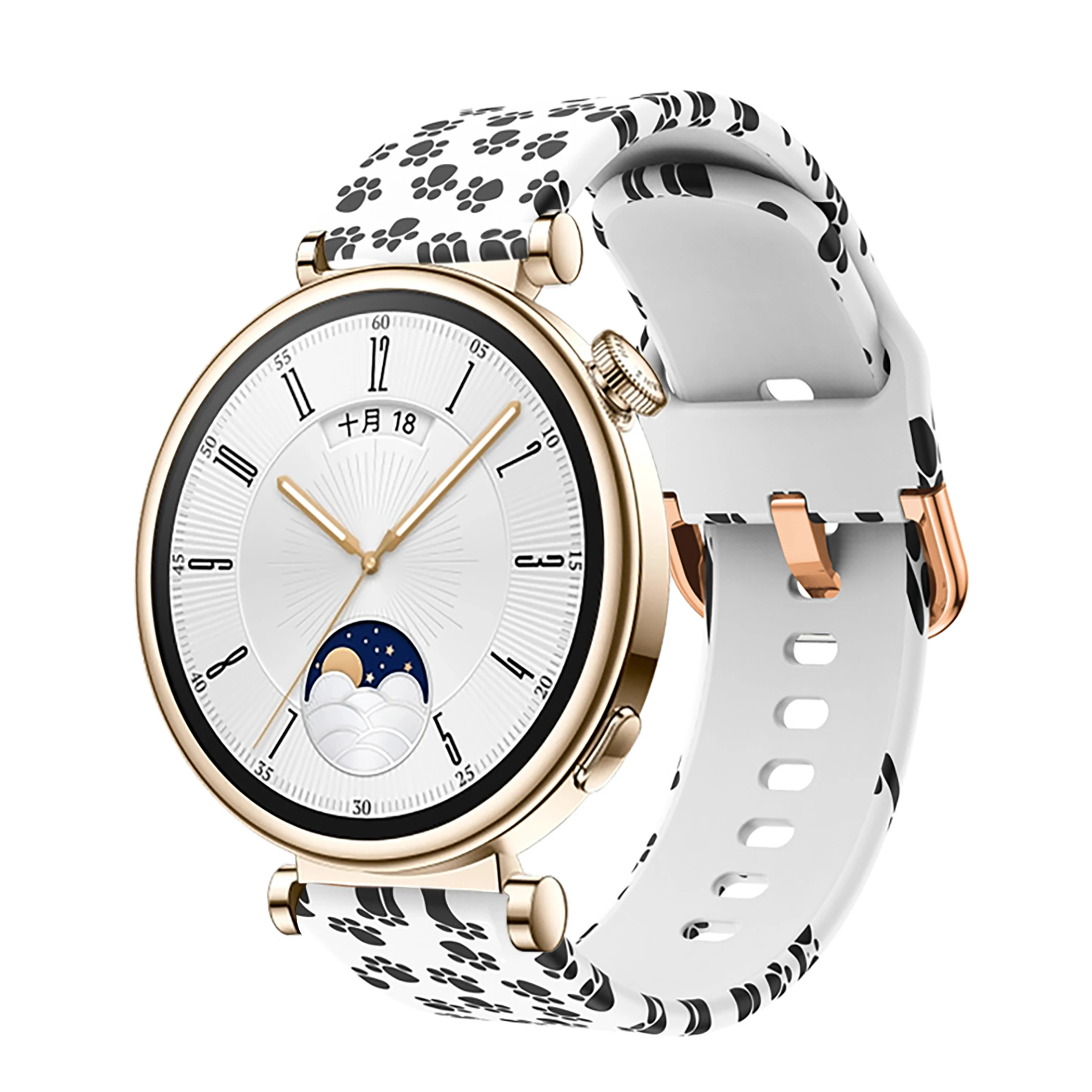 أربطة ساعة جري من السيليكون للنساء ، مطبوعات باو للنساء عالميًا ، أربطة ساعة رسمية أصلية ، ساعة ذكية ، ساعة ذكية Gt4 ، 41: 18