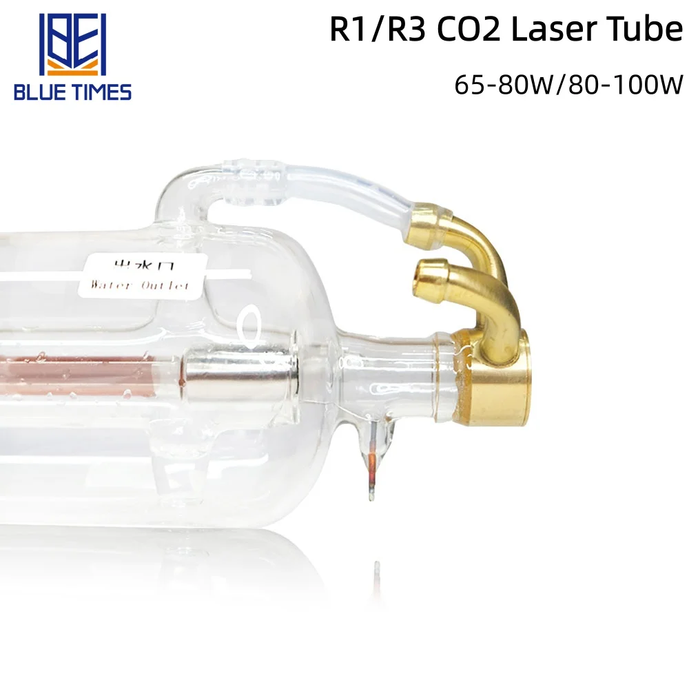Bliuetimes YongLi 65 واط 80 واط 100 واط CO2 الليزر GlassTube R1/R3 طول 1050/1250 مللي متر ضياء 80 مللي متر لآلة القطع بالليزر CO2