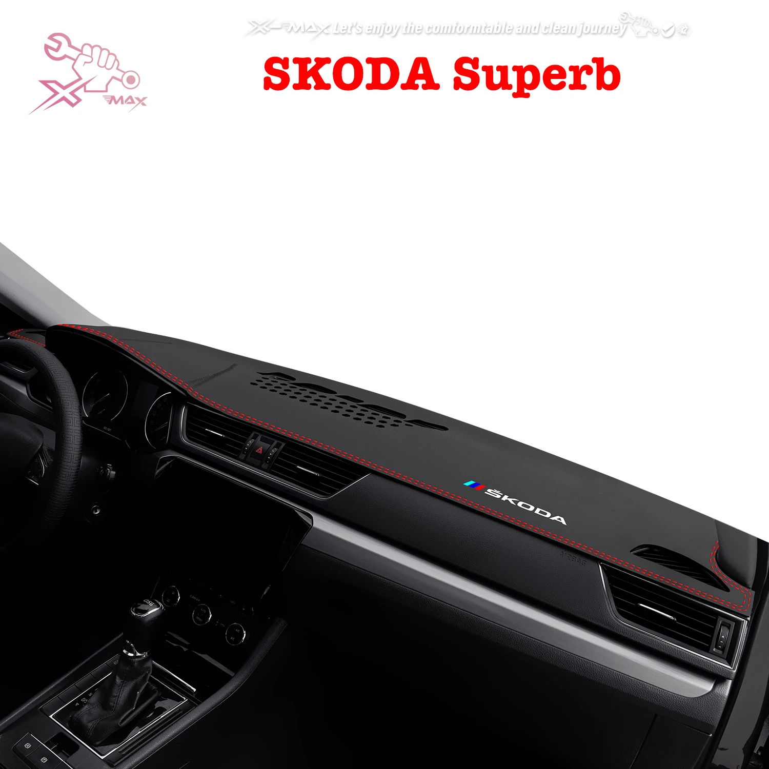 

Left-hand Drive Car Dashboard Mat For SKODA Superb 2013-2025 Light Blocking Pad Center Console Dash Mat Sunshield protector