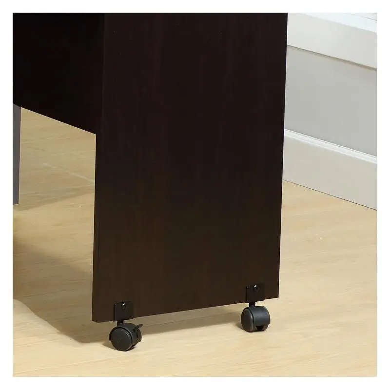 حامل طابعة متنقل، مكتب كمبيوتر، طاولة مكتب منزلية - لمسة نهائية من الكاكاو الأحمر