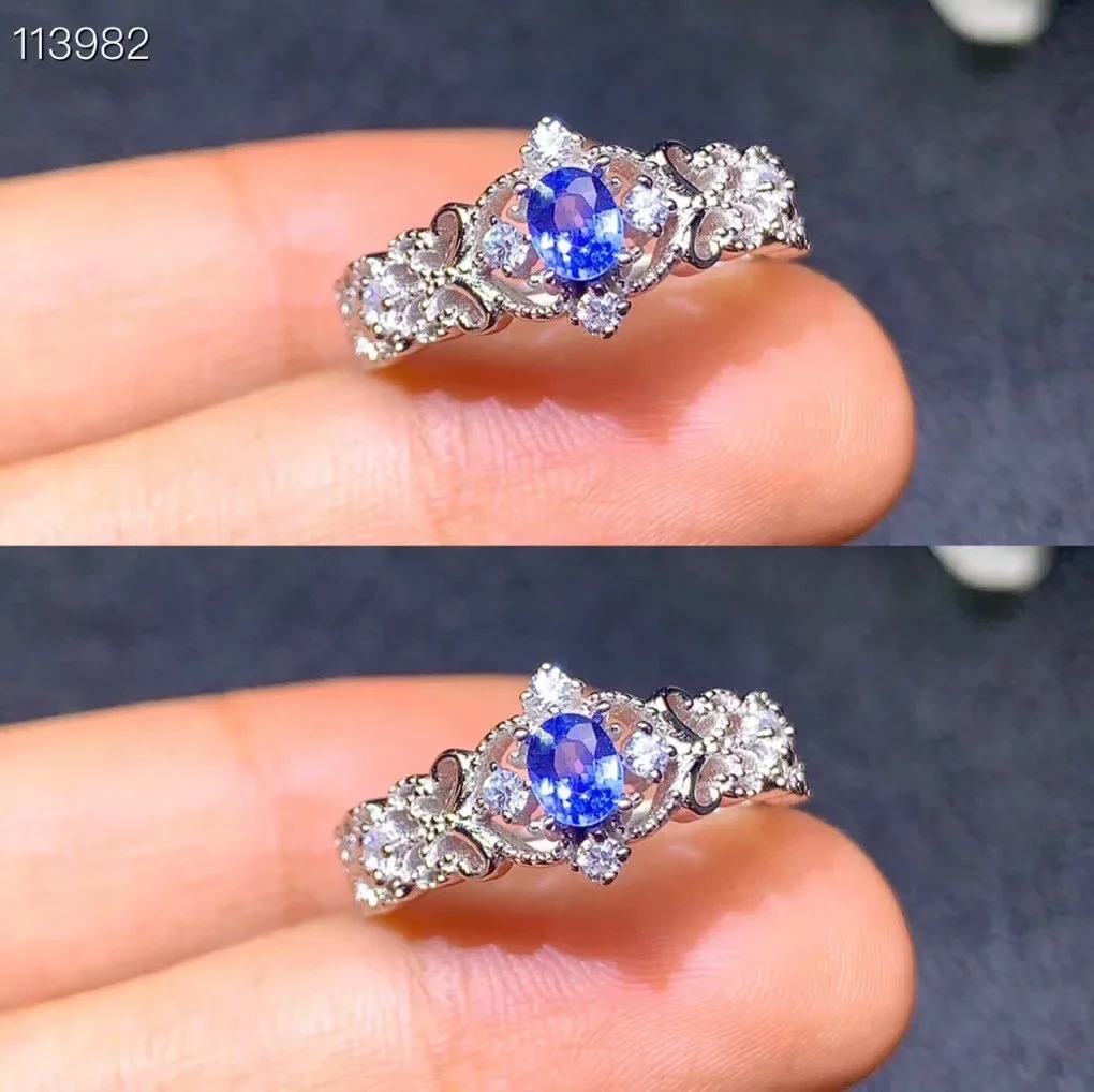 

Кольцо из 100% натурального сапфира для повседневного ношения, 3 мм * 4 мм, серебряное кольцо с синим сапфиром, стерлинговое серебро 925 пробы, ювелирные изделия с сапфиром