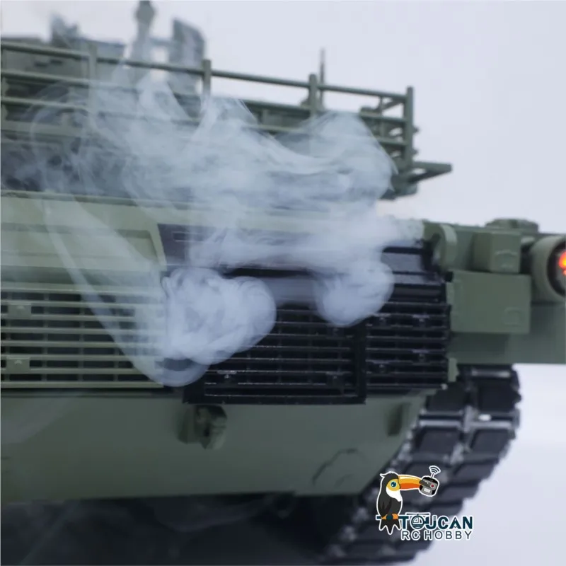 3918 Abrams M1A2 TOUCAN TUSK II 1/16 tanque de Control remoto de Metal IR caja de cambios de doble flujo torreta 360 rotación barril retroceso elevación