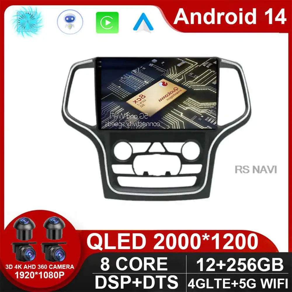 

Android 14 8 CORE DSP для Jeep Grand Cherokee WK2 2014 - 2022 автомобильная стереосистема Gps DVD мультимедийный плеер навигация Радио NO DIN