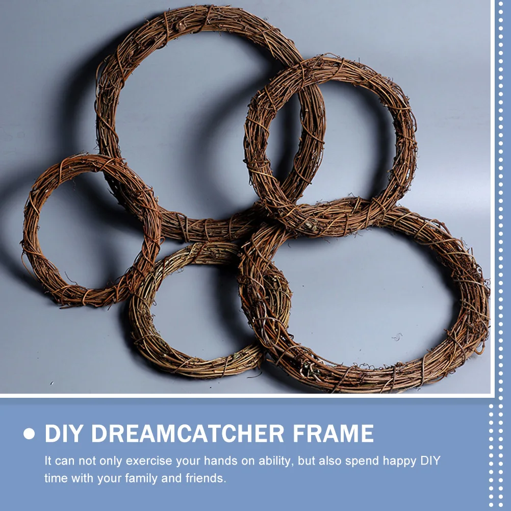 

2Pcs Natural Rattan Wreath Circle DIY Garland Frame for Festive Decorations Thanksgiving Easter Christmas Wall Hanging Craft