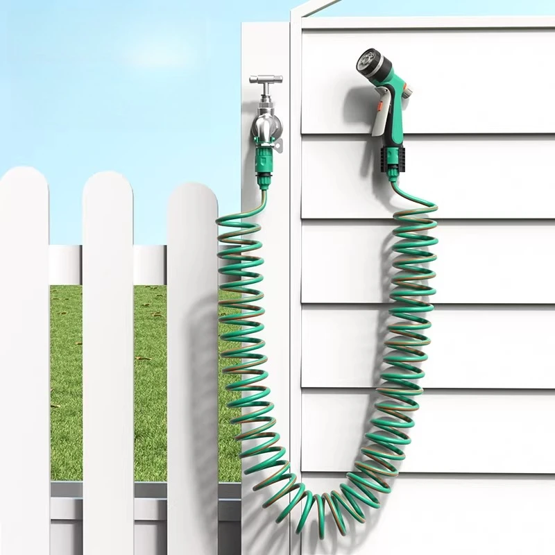 Water Gun Water Pipe Smoking Retractable Garden Hose Support Wall Gardening Irrigation Watering System Pvc Tube Farming Supplies