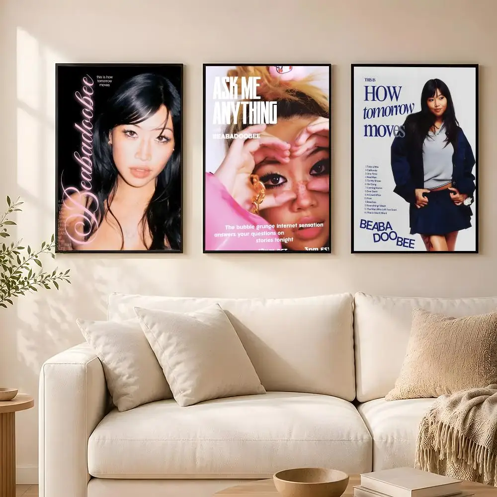 B- Beabadoobee Poster poster Self-adhesive wall stickers, suitable for room decoration, high-quality printing.