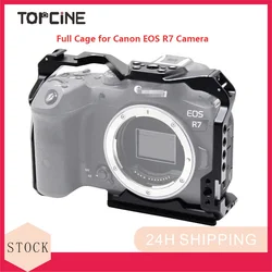 Topcine R7 Cage for Canon EOS R7 Camera with Quick Release Plate Rail,Cold Shoe Mount  Microphone LED Light Photography