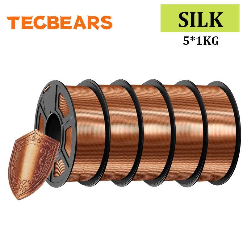 TECBEARS Silk 3D Printer Filament 1.75mm 5KG Multi Color PLA+ SILK Vacuum Packaging No Bubble FDM 3D Printer Materials DIY Gift