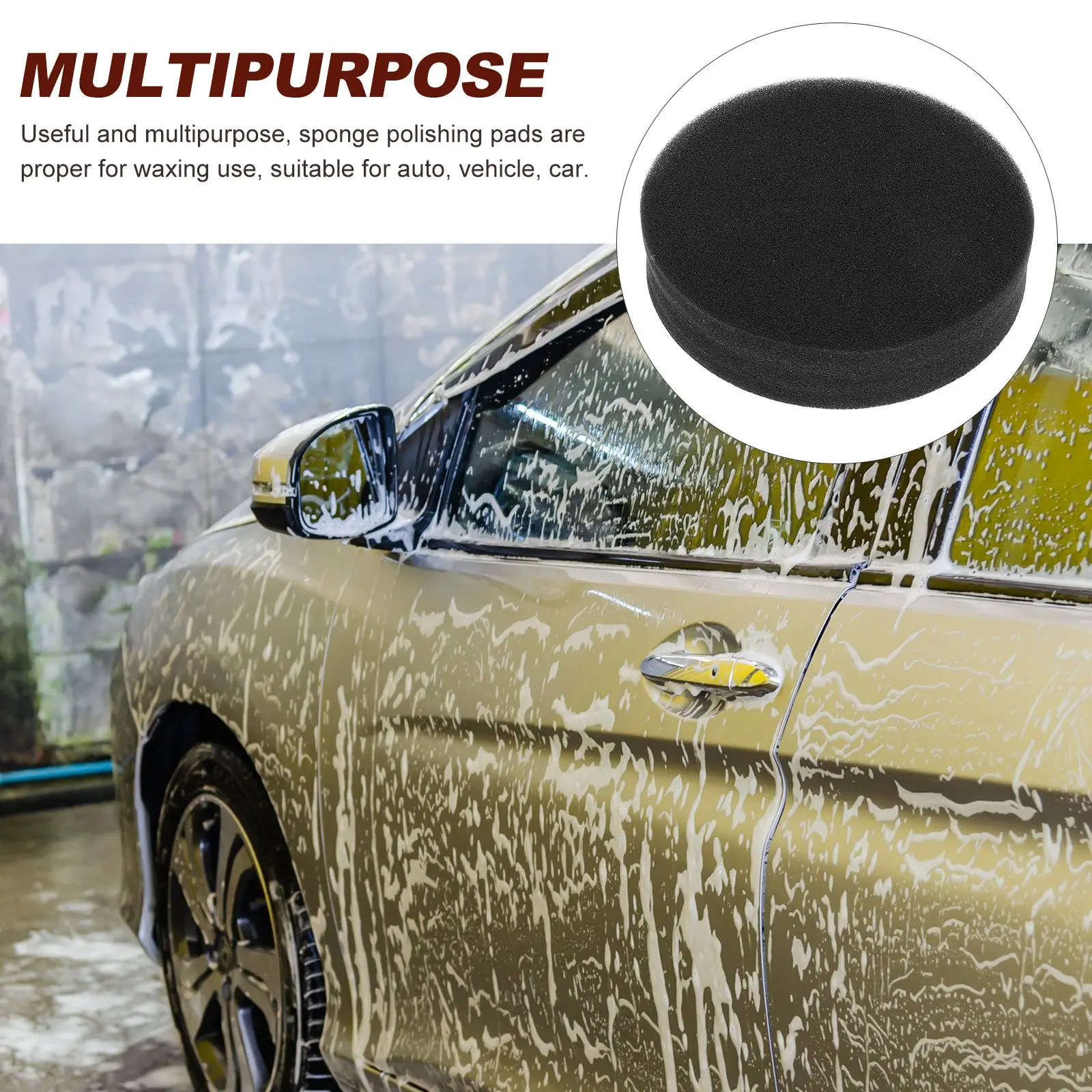4 pcs 5 Inch Black Sponge Polishing Pads for Car Waxing Buffing Finish Excellent Performance Easy Install Sturdy Practical