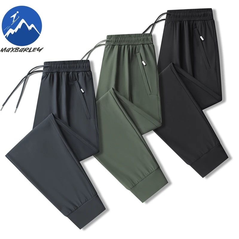 maxbarley-ice-silk-pants-for-men-summer-gym-slim-high-elasticity-quick-drying-straight-trousers-outdoor-running-casual-pants