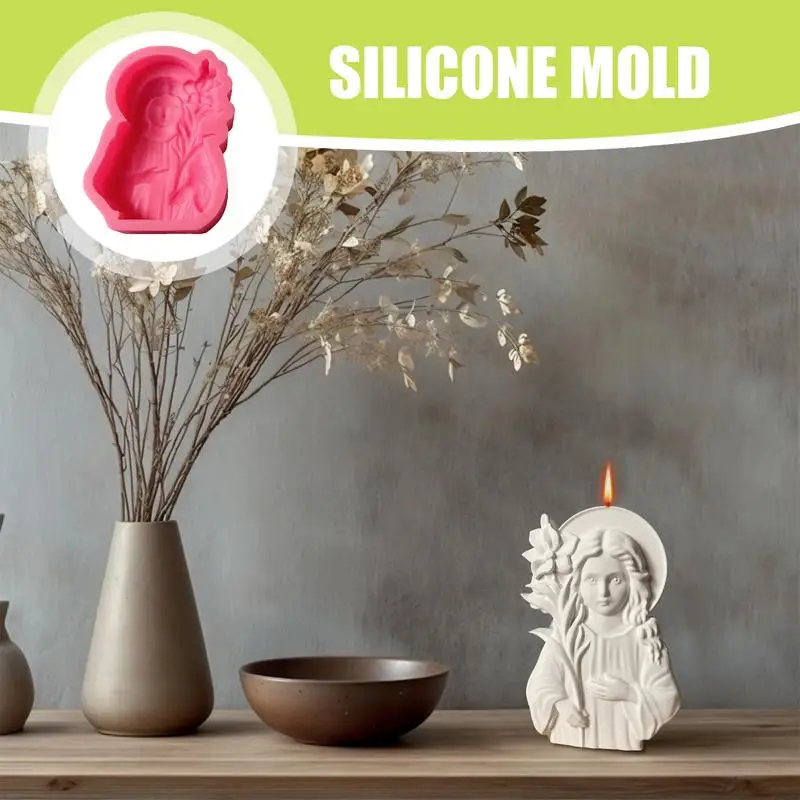

Форма Девы Марии для помадки Девы Марии, силиконовые формы для изготовления свечей, инструмент для изготовления домашних поделок, легкосъемный инструмент для гипса