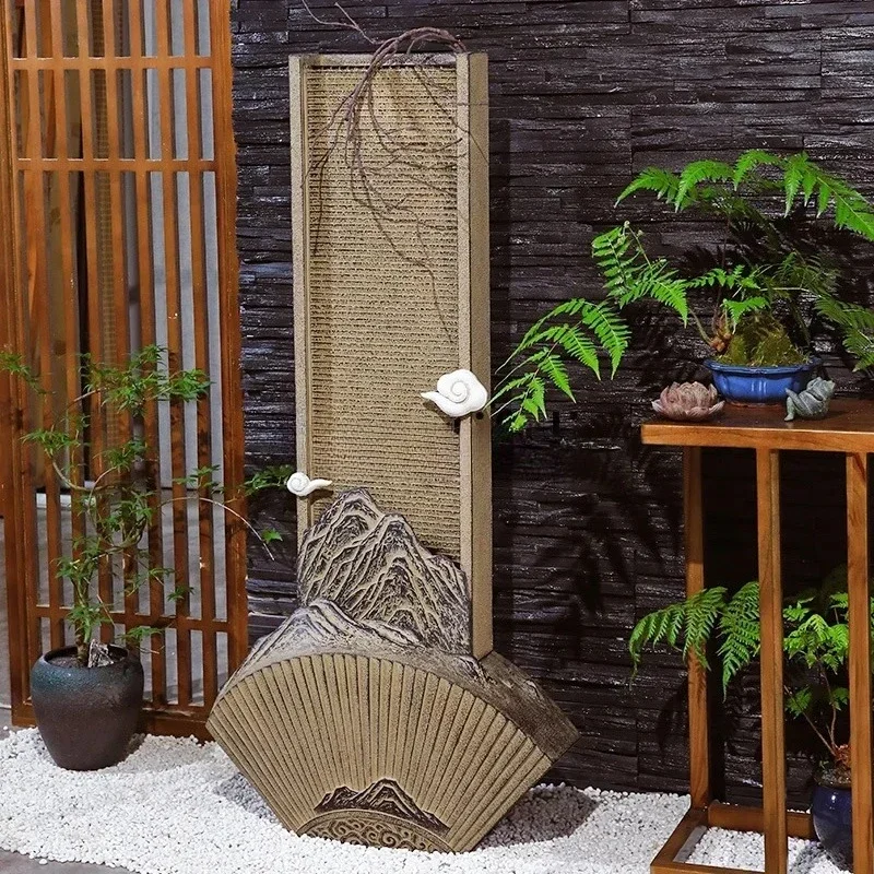 

Z1New Chinese-style curtain floor-to-ceiling flowing water home decoration ornament, indoor circulating water landscape