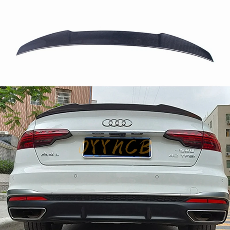 

FOR Audi A4 B9 S4 S-line 2017-2020 Sedan V Style Carbon Fiber Rear Spoiler Trunk Wing FRP Forged Carbon