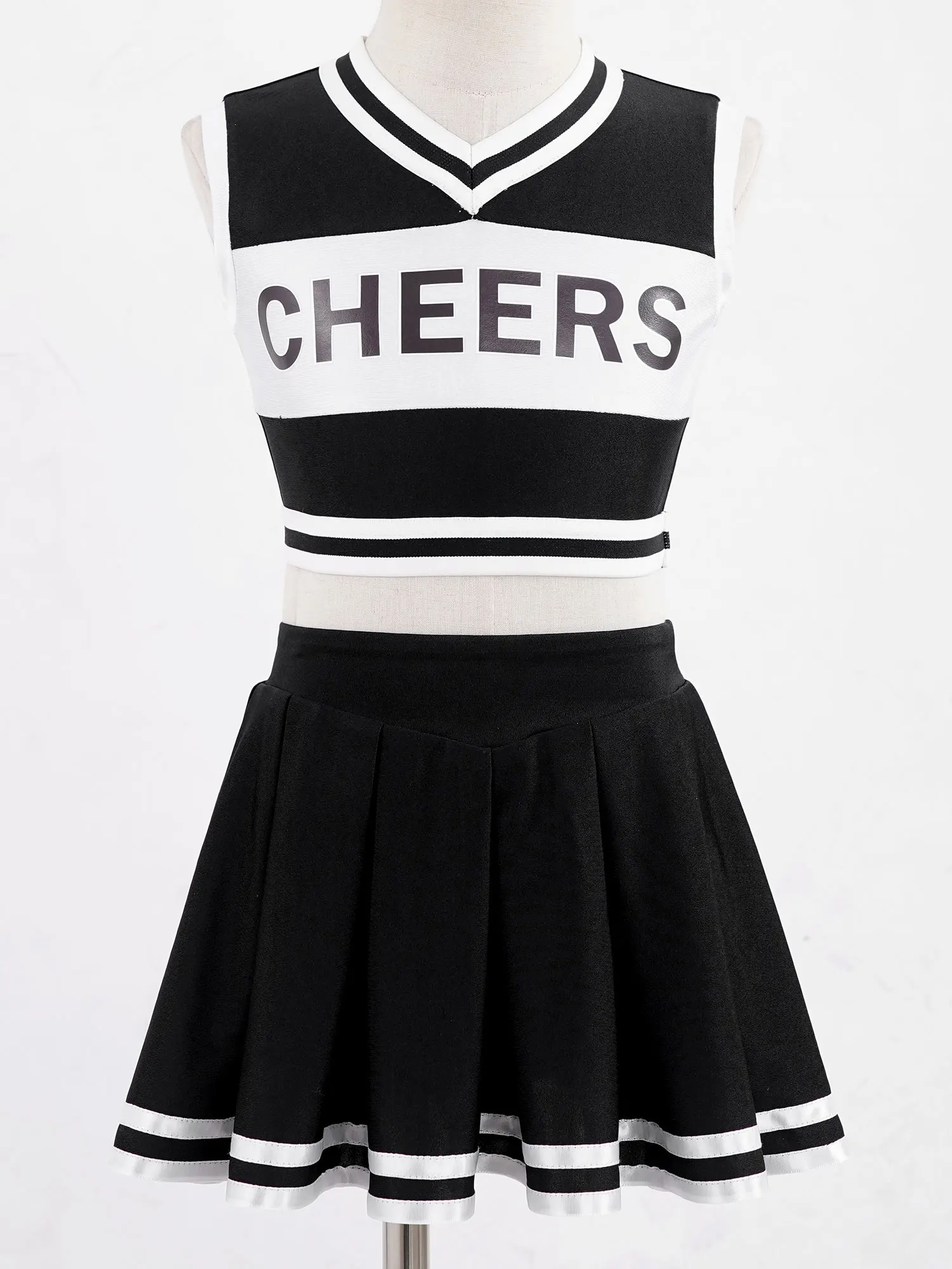 Kids Girls Cheerleading uniformi Schoolgirls Cheerleading Costume senza maniche Child Cheers Dance Outfits For Dancing Competition