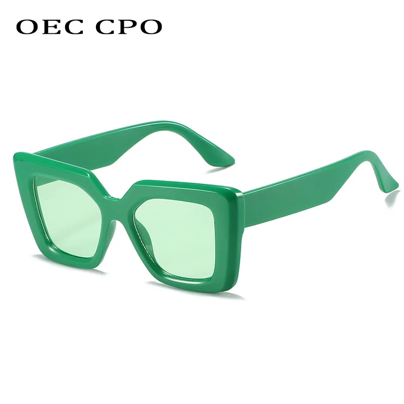 

OEC CPO Vintage Square Sunglasses Women Men Retro Punk Sun Glasses Female Trends Jelly Color Fashion Eyewear UV400 Shades