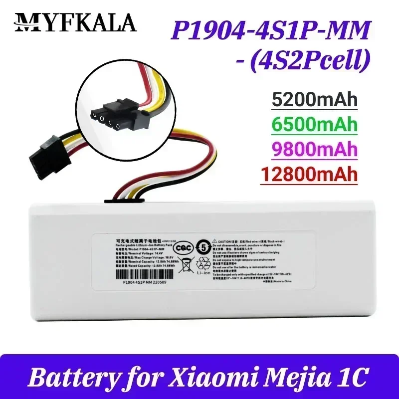 

100% Original Robot Battery 1C P1904-4S1P-MM for Xiaomi Mijia Mi Vacuum Cleaner Sweeping Mopping Robot Replacement Battery G1