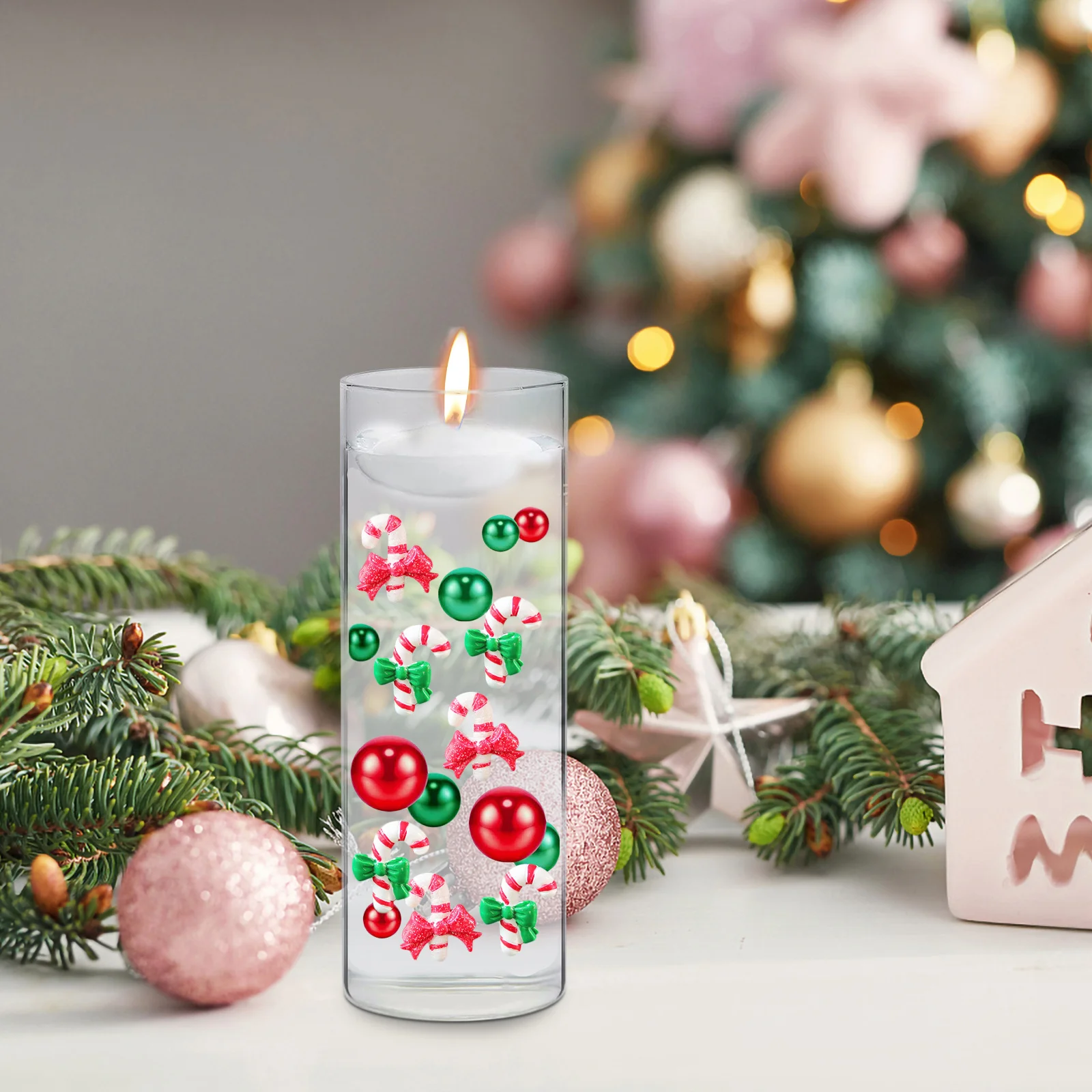 

1Set Christmas Vase Filler Pearl Bright Color Decorative Fillers for Vase Holiday Xmas Party Decoration Christmas Filler Decor