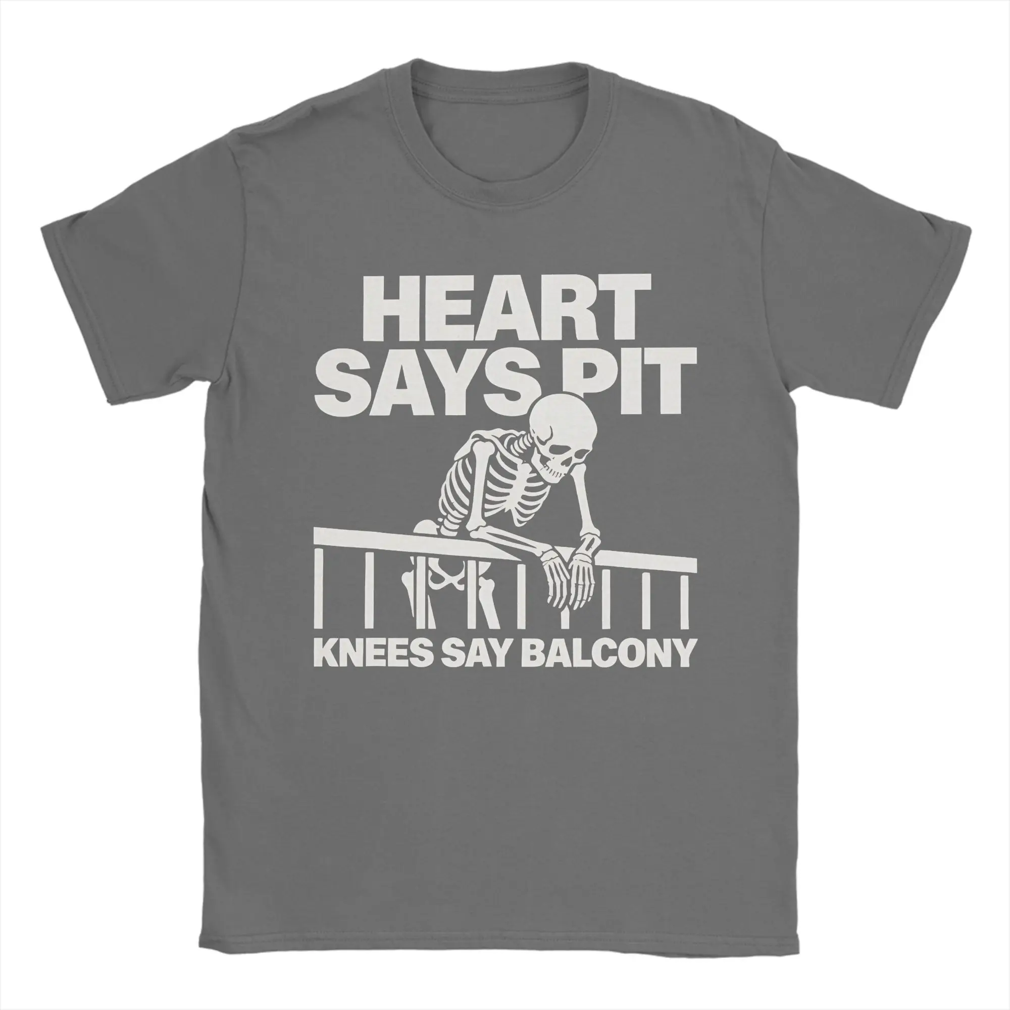 Heart Says Pit Knees Say Balcony Retro Vintage  T-Shirt  Pure Cotton Tee Shirt Round Neck Short Sleeve T Shirt Plus Size Tops
