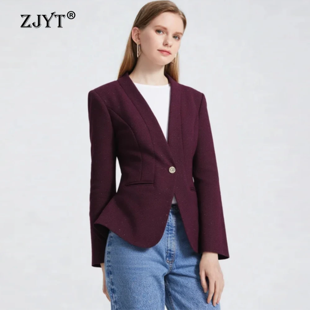 

Элегантный деловой пиджак ZJYT для женщин: осенне-зимняя коллекция 2026, модные тренды, верхняя одежда для офиса