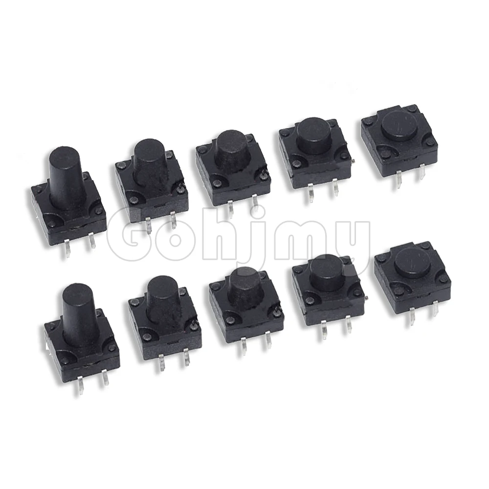 10PCS Waterproof Switch 12*12*6 7 8 910 11 12 Tact Button Switch 4Pin DIP Micro Switch 12x12x6/7/7.5/8/8.5/9/10/10.5/11/12mm