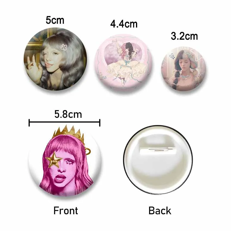 Creative Singer Melanie M-Martinez Badges Funny Cartoon Button Pins Lapel Badge Backpack Hat Collar Decor Ornament Jewelry Gifts