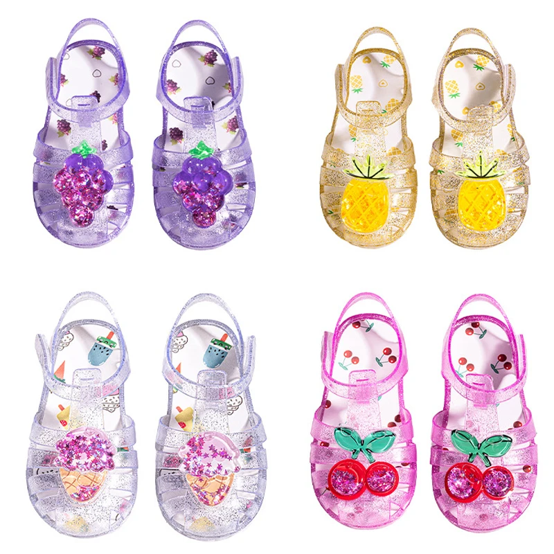 

Summer Girls Sandals Cute Fruit Jelly Princess Shoe Children Hollow Out Breathable Beach Sandals Waterproof Anti Slip Kids Shoes