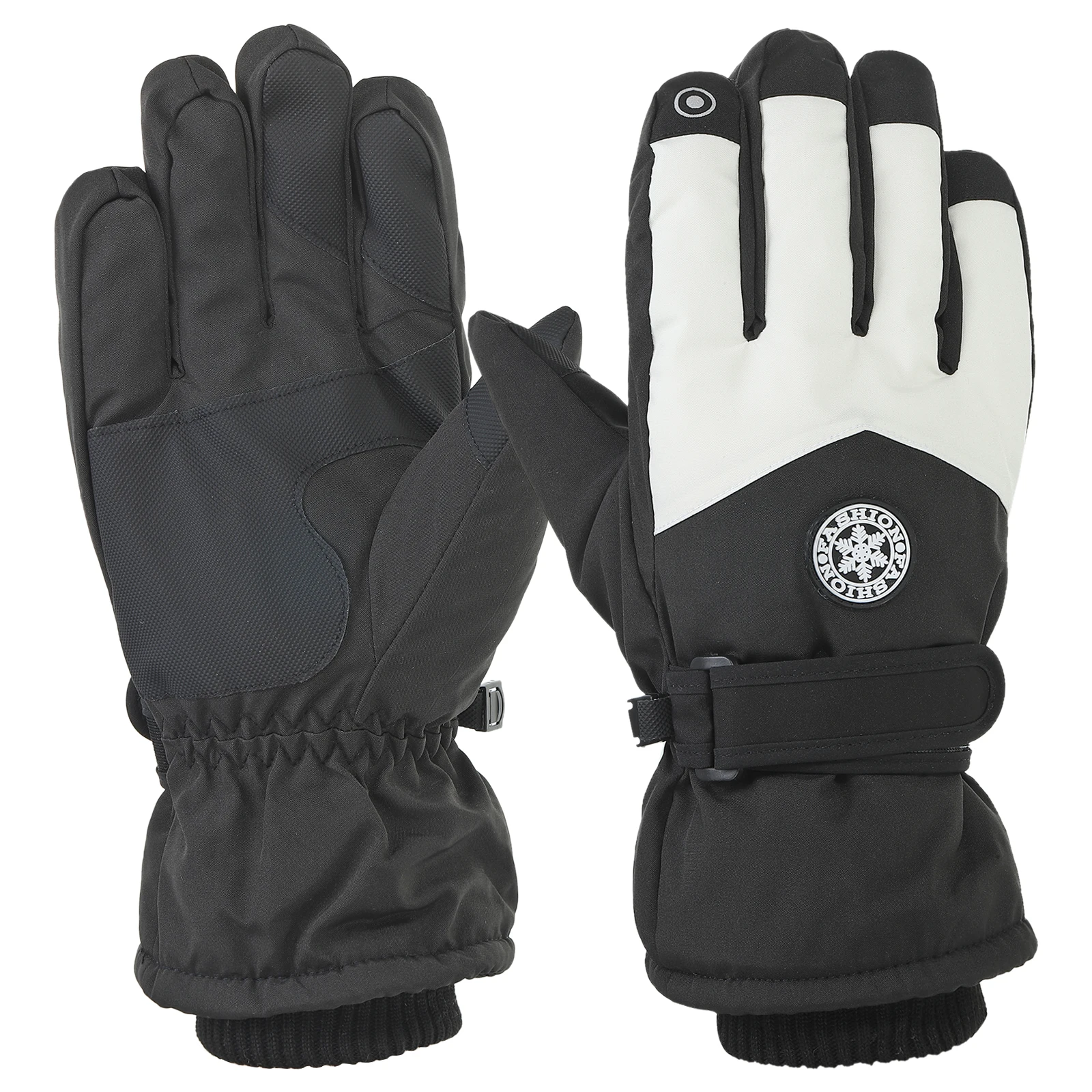 

1 пара зимних лыжных перчаток для сноуборда, нескользящие водонепроницаемые перчатки с сенсорным экраном, мотоциклетные велосипедные флисовые теплые зимние перчатки для мужчин