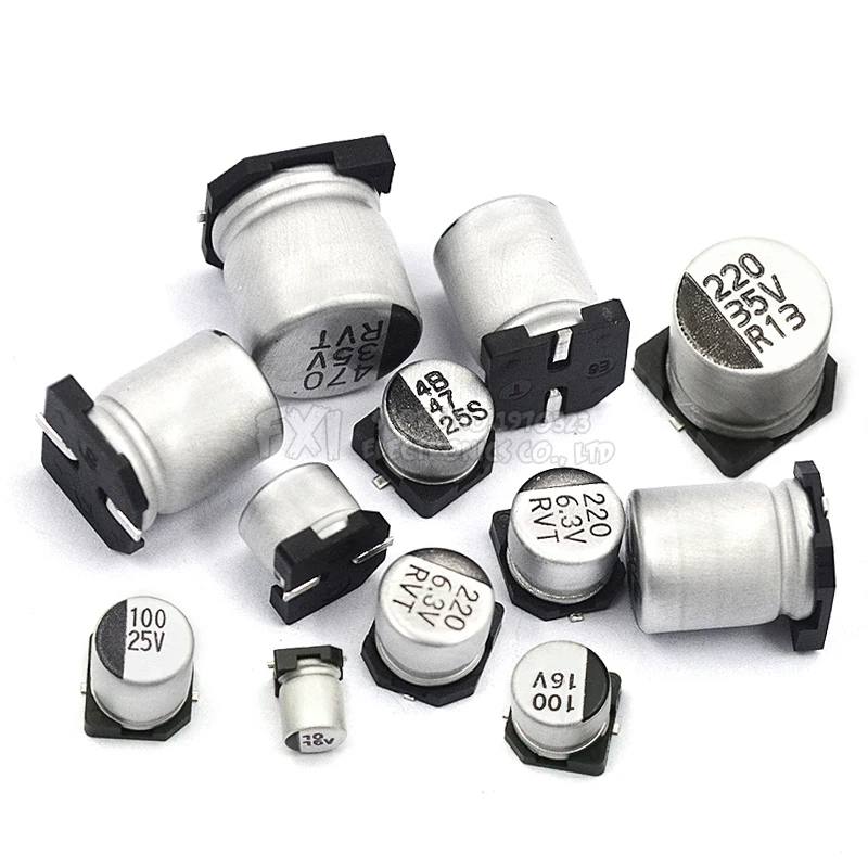

10pcs SMD 6.3V 10V 16V 25V 35V 50V Aluminum Electrolytic Capacitor 1UF 2.2UF 10UF 22UF 33UF 47UF 100UF 220UF 330UF 470UF 1000UF