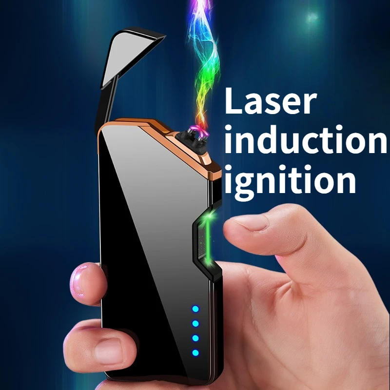 New Creative Infrared Induction Double Arc USB Charging Lighter High End Men's Gift Cigarette Accessories