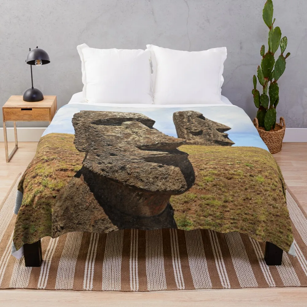 

Moais at Rano Raraku - Rapa Nui - Easter Island Throw Blanket Cute Blanket