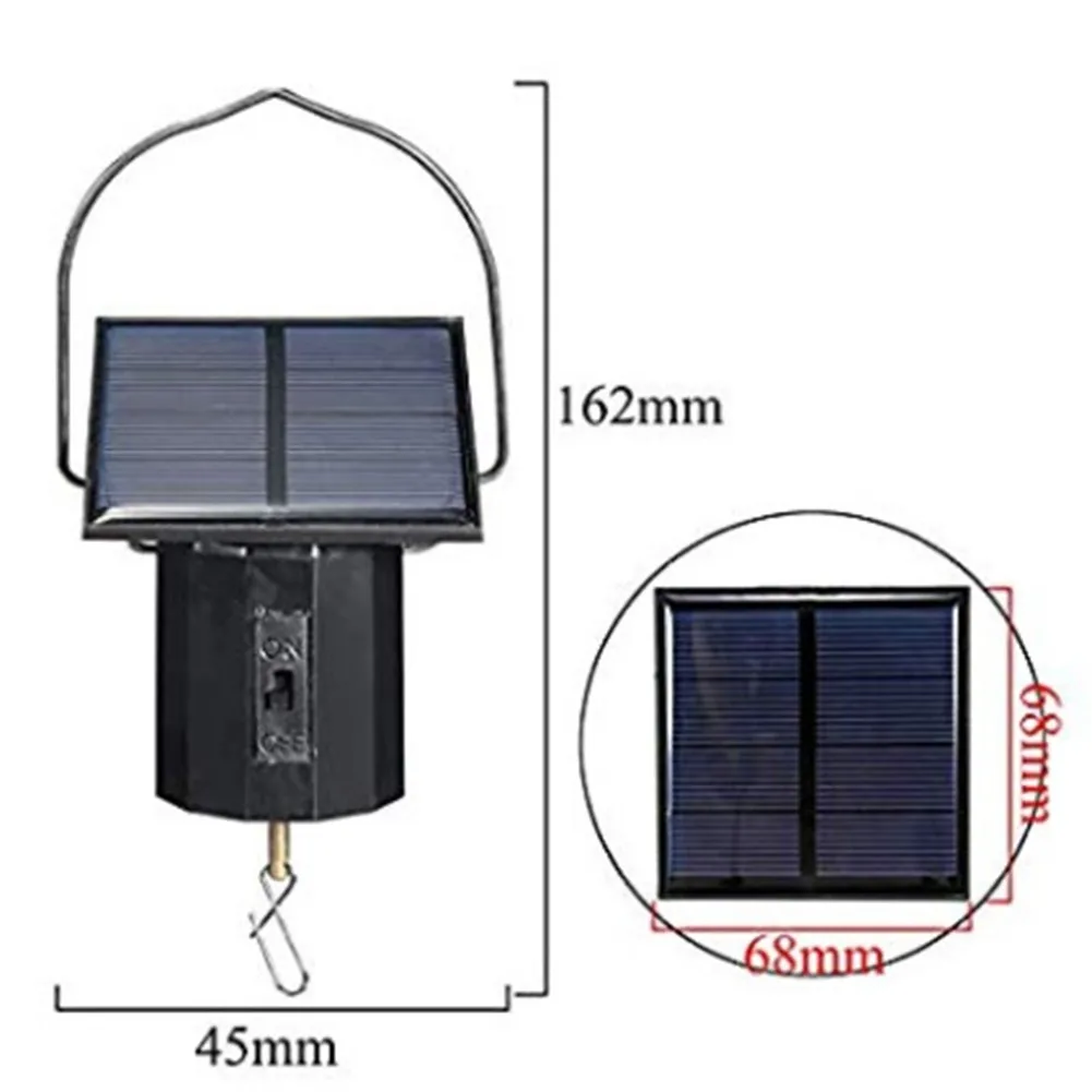 1.5W Solar Powered Hanging Wind Motor Solar Motor Hook Solar Powered Wind Chime Ornament Rotating Outdoor Decor Wind Spinner