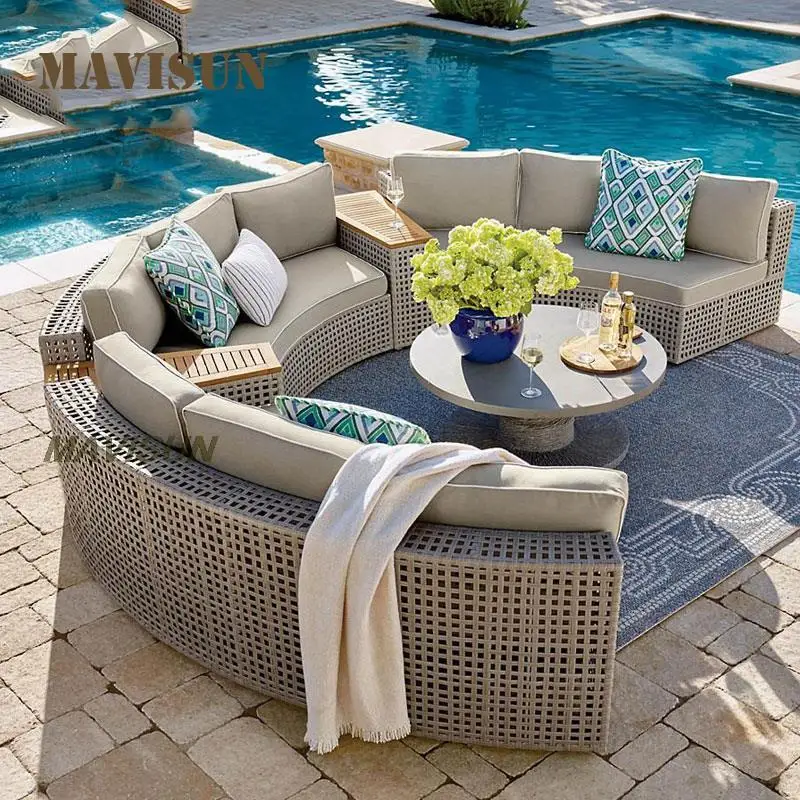 Modern Sofas For Living Room Corner Sofa Leisure Chairs For Pool Club Resort Courtyard Villa Ring Nordic Style Furniture Set