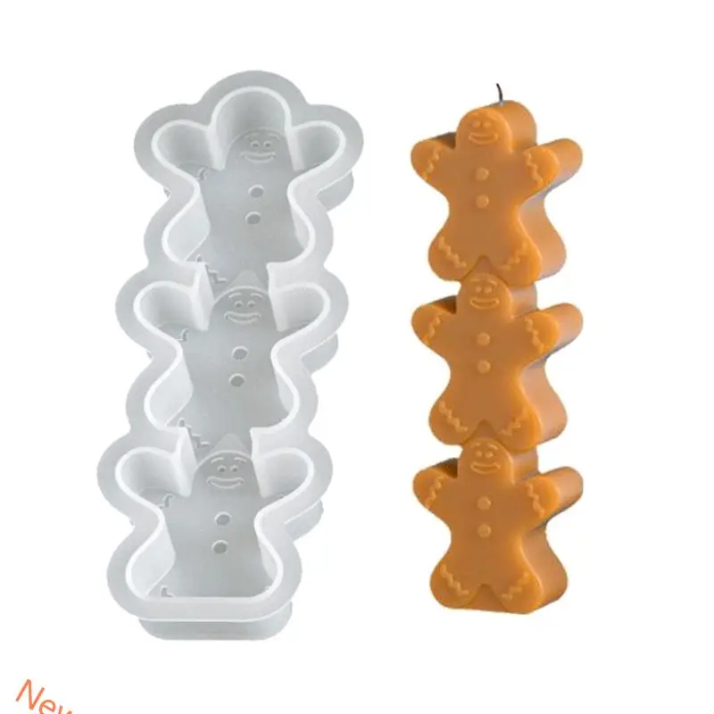 Velas com temas Molde Santa Angel Rena Gingerbreads Man Silicone Grade Silicone for Chocolate Crafts