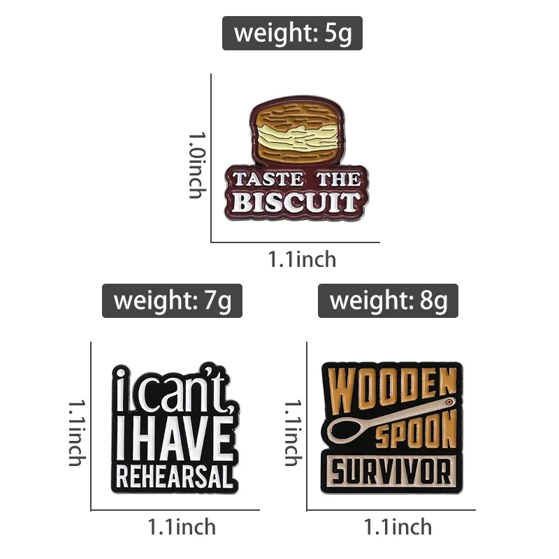 Taste The Biscuit Enamel Pins Custom Wooden Spoon Survivor Brooches Decorative Backpack Lapel Badges Jewelry Accessories