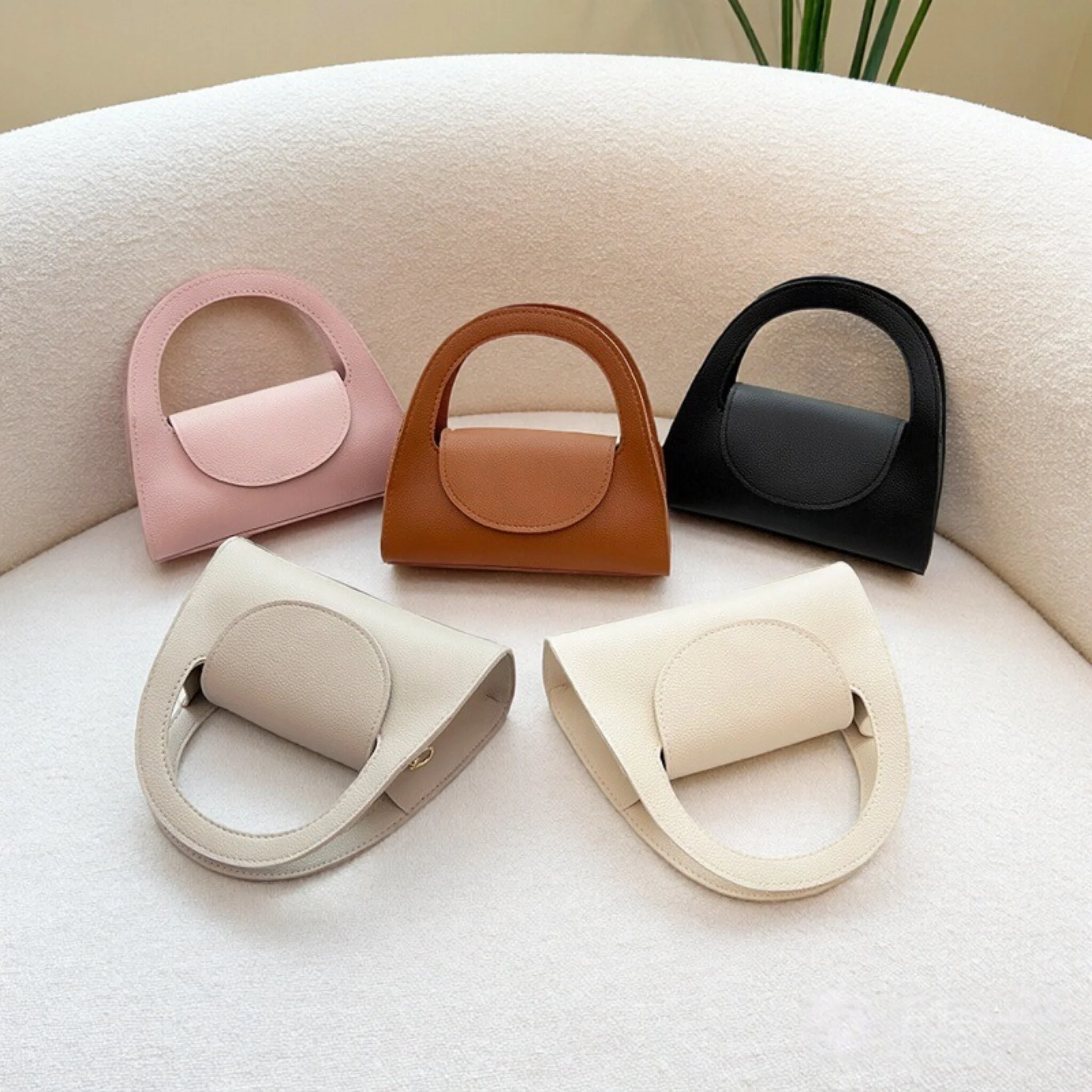 Minimalist Solid Color Mini Handbag, Stylish Portable Versatile Daily Shoulder Bag