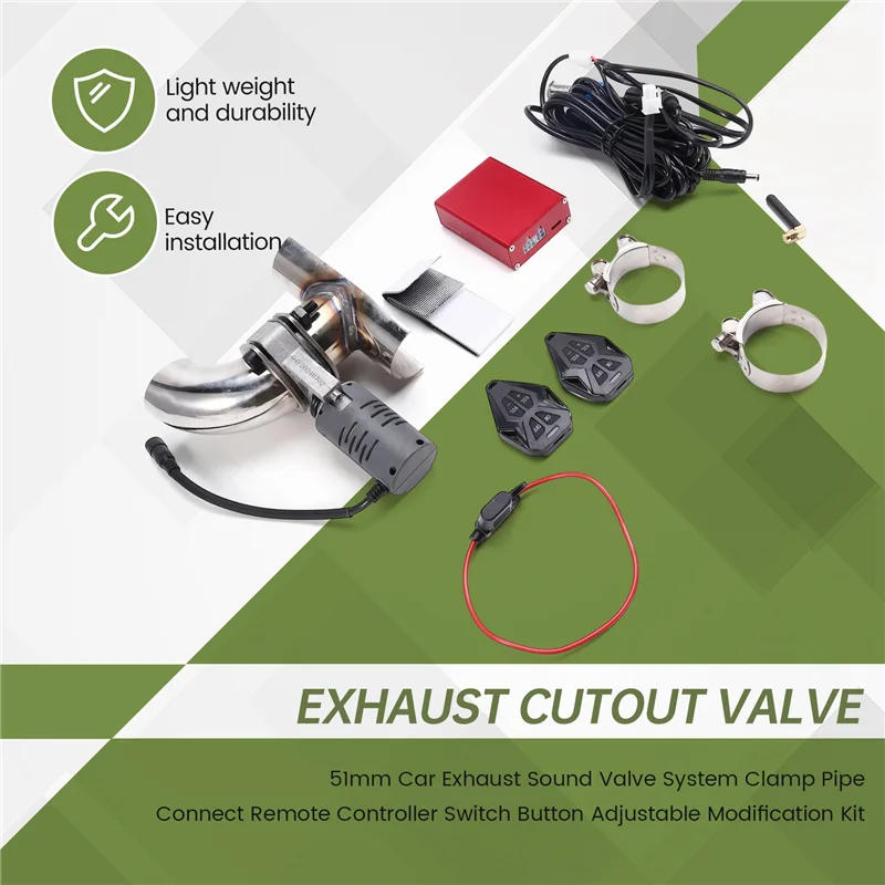 

Durable-Car Exhaust Sound Valve System Clamp Pipe Connect Remote Controller Switch Button Adjustable Modification Kit