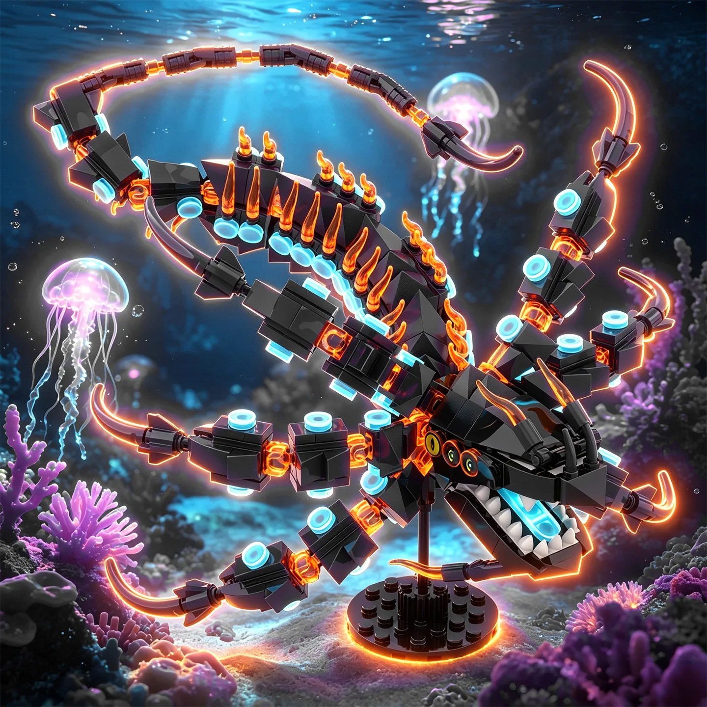 Subnautica2 Explore Tadpole Abyssal Giant Worm Modellbausatz Alien Waters Leviathan Shark Squid Duke's Monster Spielzeug – Detail 2