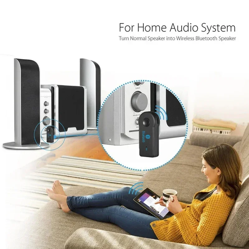 2 in 1 ไร้สายบลูทูธ 5.0 แจ็ค 3.5 มม.สําหรับเครื่องเสียงรถยนต์ Aux A2DP หูฟังเครื่องส่งสัญญาณอะแดปเตอร์ตัวรับสัญญาณแฮนด์ฟรี