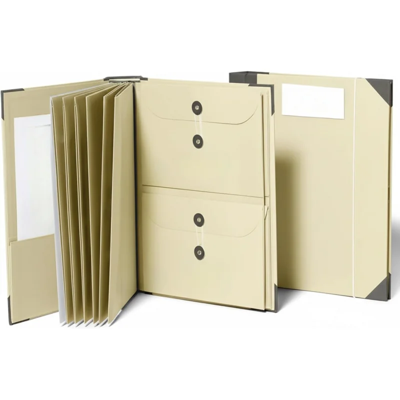 

Органайзер для документов, издание 2025 года, бескислотный, тканевый, в форме аккордеона, с 10 расширяемыми карманами для домашней организации