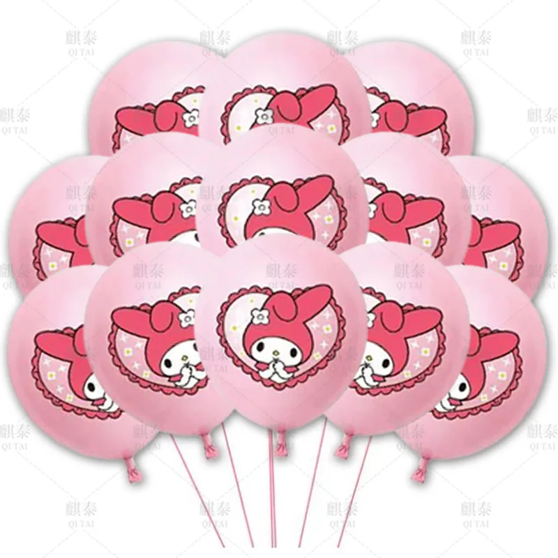 3/6/18 قطعة 12 بوصة سانريو ماي ميلودي كارتون ، مجموعة بالونات اللاتكس ، لحفلات مهرجان الصبي والفتيات ، استحمام الطفل ، زينة الحفلات