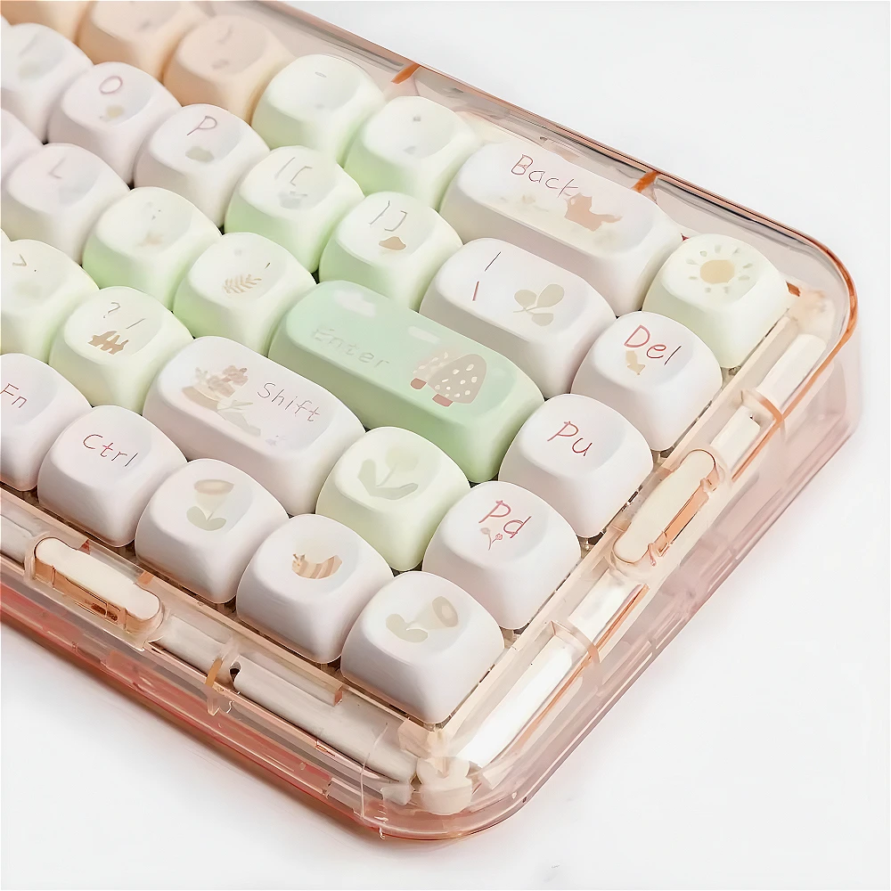 

141 Key MOA Forest Cabin, Keycap PBT Cute for Mx Cherry Gateron Switch Mechanical Keyboard Kit