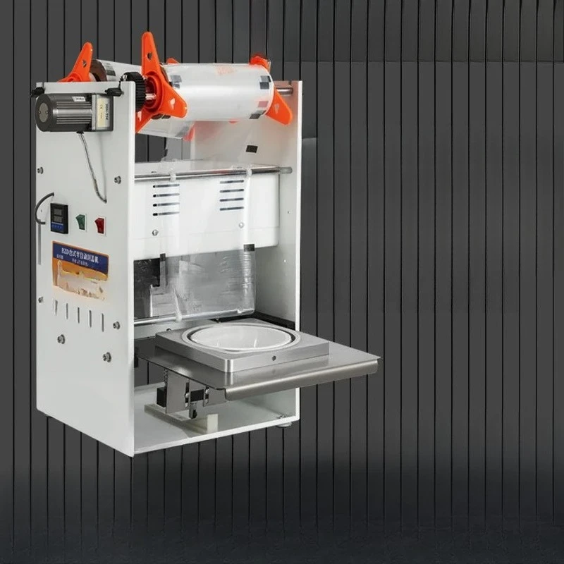 Automatic lunch box sealing machine takeaway Malatang fast food duck goods ***** fresh-locked square box aluminum film
