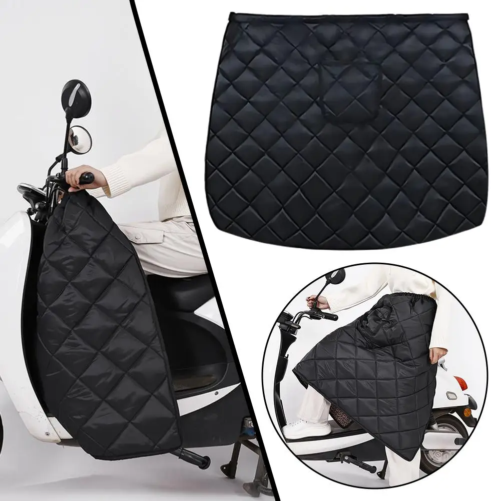 Electric Vehicle Windshield Skirt Plush Thick Waterproof Warm Cold Resistant Ride Windproof Quilt For Motorcycle Motorbike