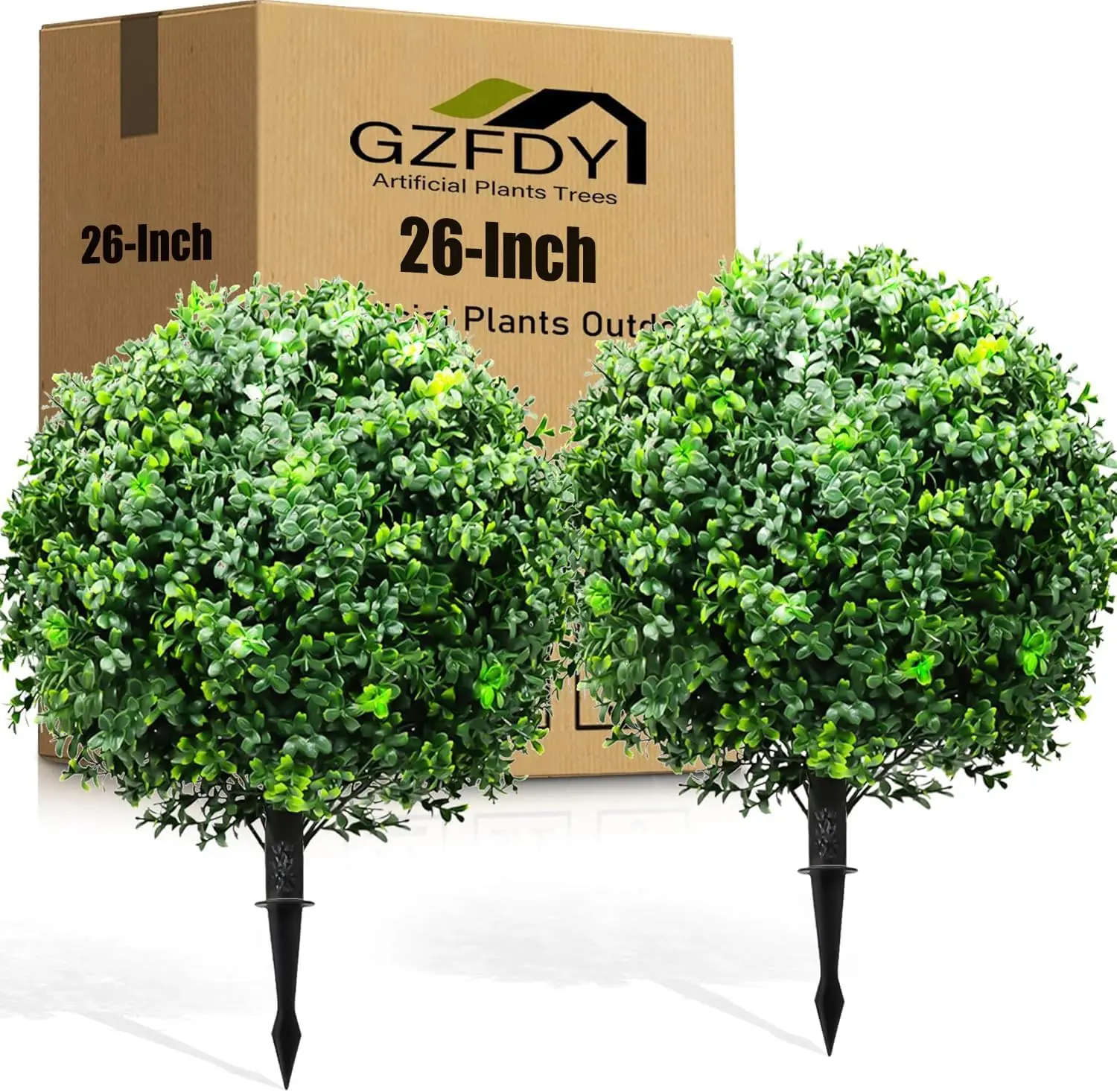 

Набор из двух 26-дюймовых искусственных шаров из самшита, устойчивых к УФ-излучению, для декора внутри и снаружи помещений