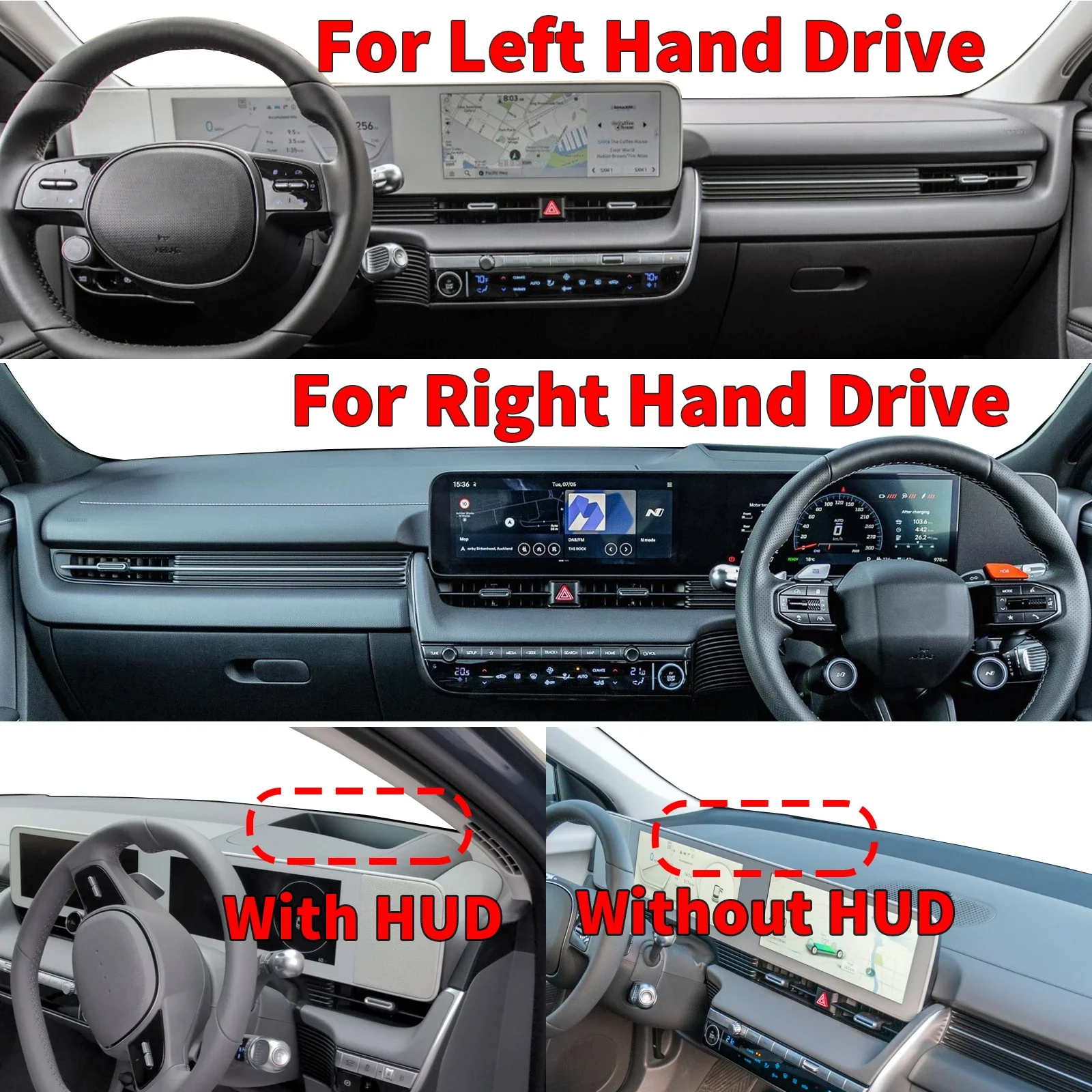 Car Dashmat Dashboard Cover Pad for Hyundai IONIQ 6 2022 2023 2024 2025 DashMat Sunshade Protective Carpet Accessories